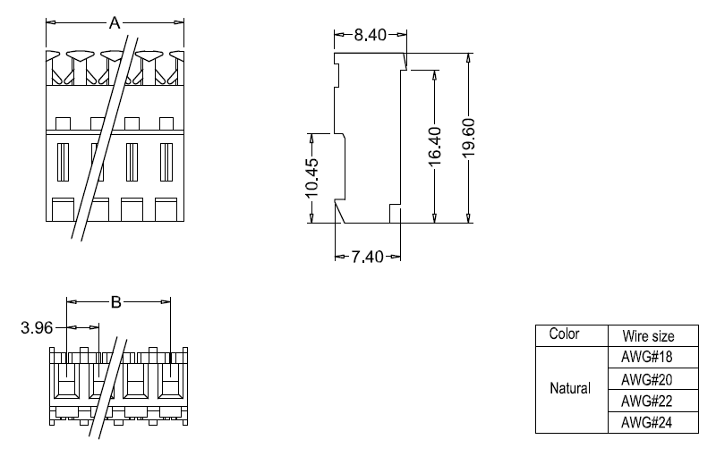 M7060(I)R-N IDC dimension بعد IDC M7060(I)RN