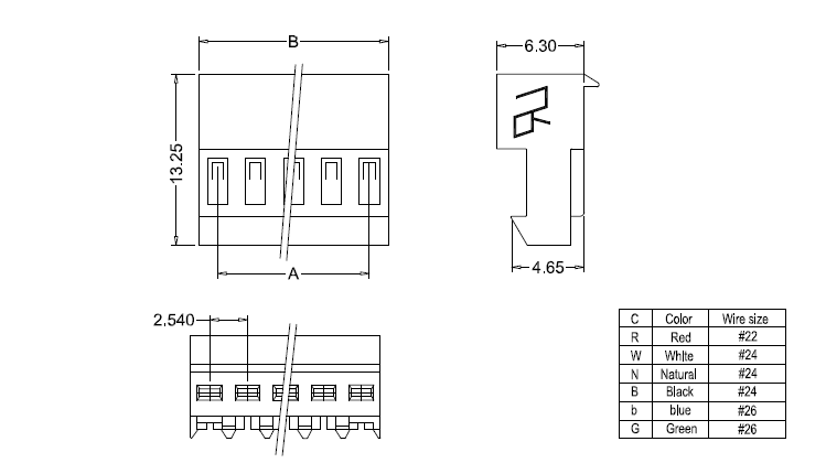 ابعاد IDC M2050-NC(90&deg;).